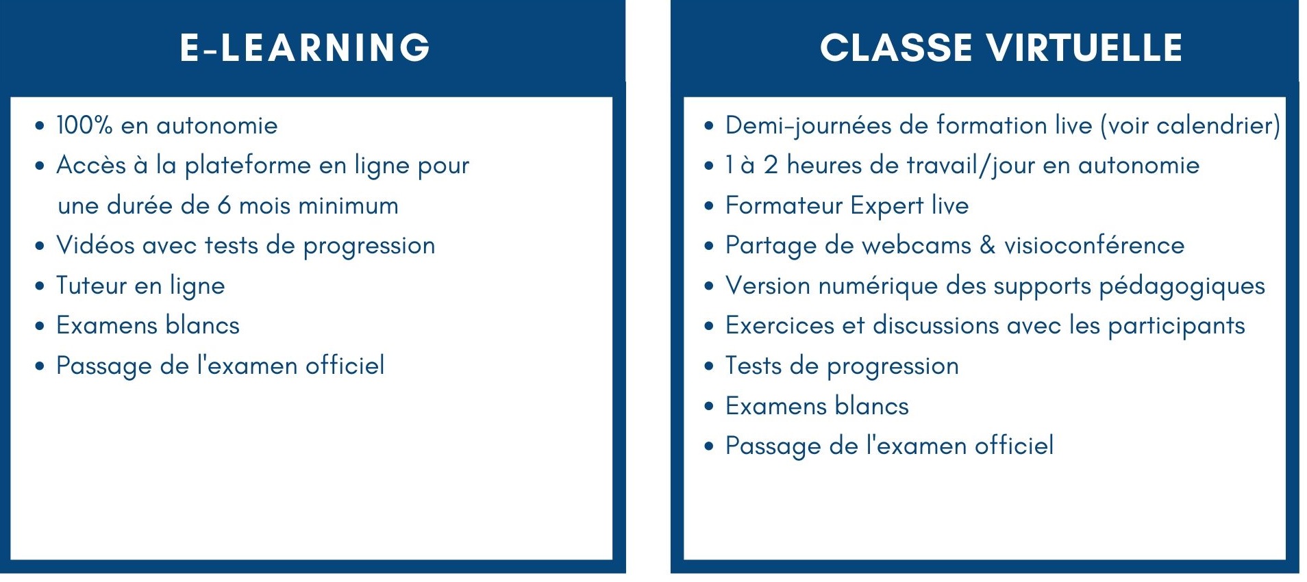 Compatatif e-learning vs classe virtuelle