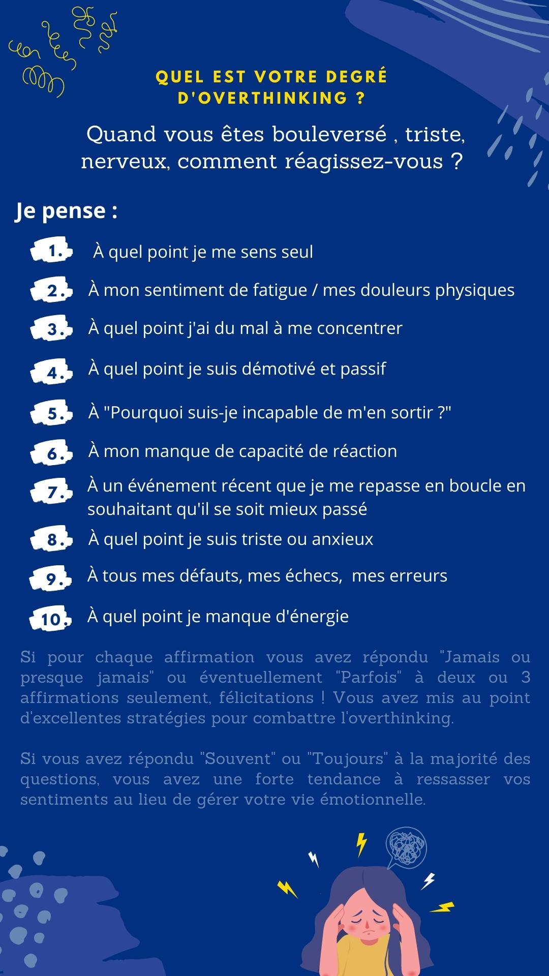 questionnaire pour tester son degré d'overthinking